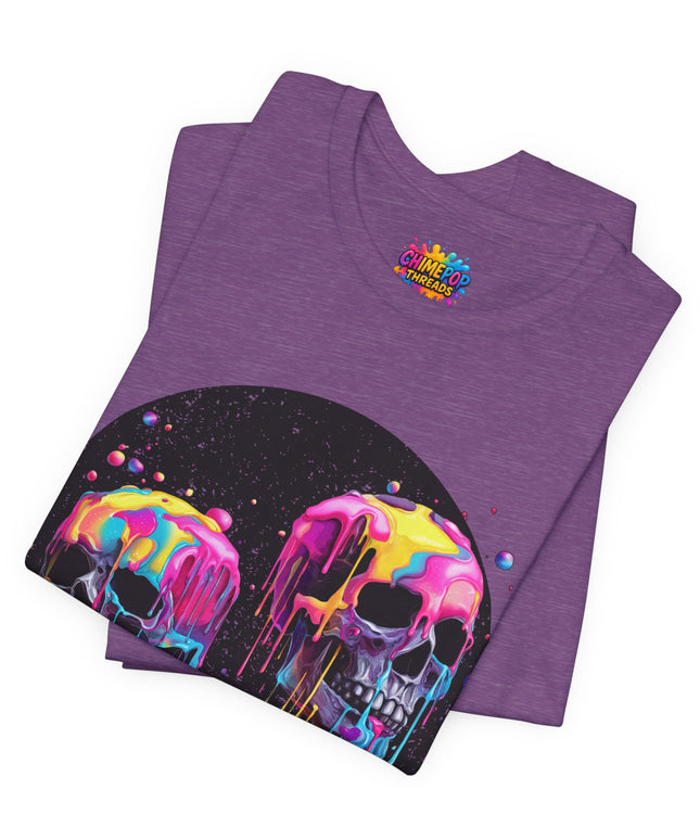 Neon Skull Drip Psychedelic Space Tee