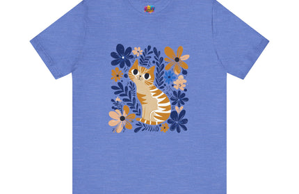 Orange Cat Floral Tee