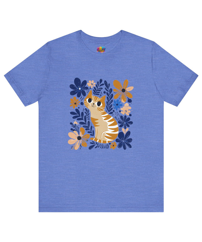 Orange Cat Floral Tee