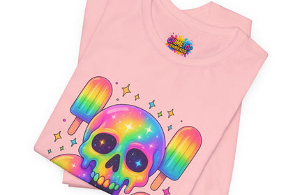 Rainbow Skull Popsicle Glitter Cosmic Goth Tee