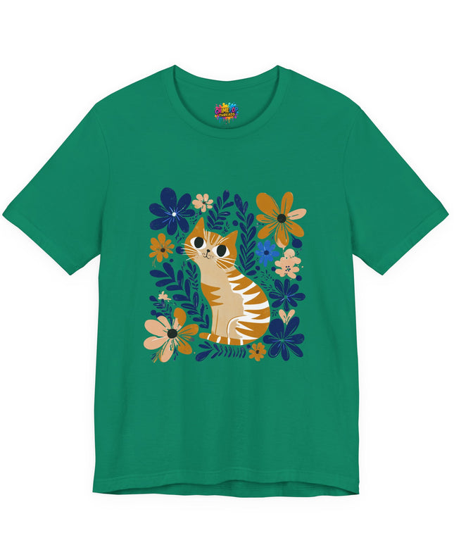 Orange Cat Floral Tee