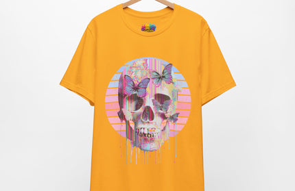 Pastel Skull Butterfly Drip Vaporwave Gothic Tee