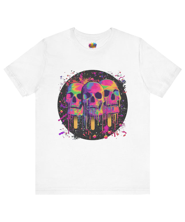 Triple Neon Skull Popsicle Splatter Tee