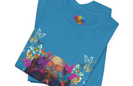 Ornate Skull Golden Butterfly Gothic Luxe Tee