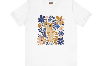 Orange Cat Floral Tee