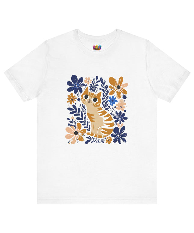 Orange Cat Floral Tee
