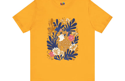 Tan Cat Floral Tee