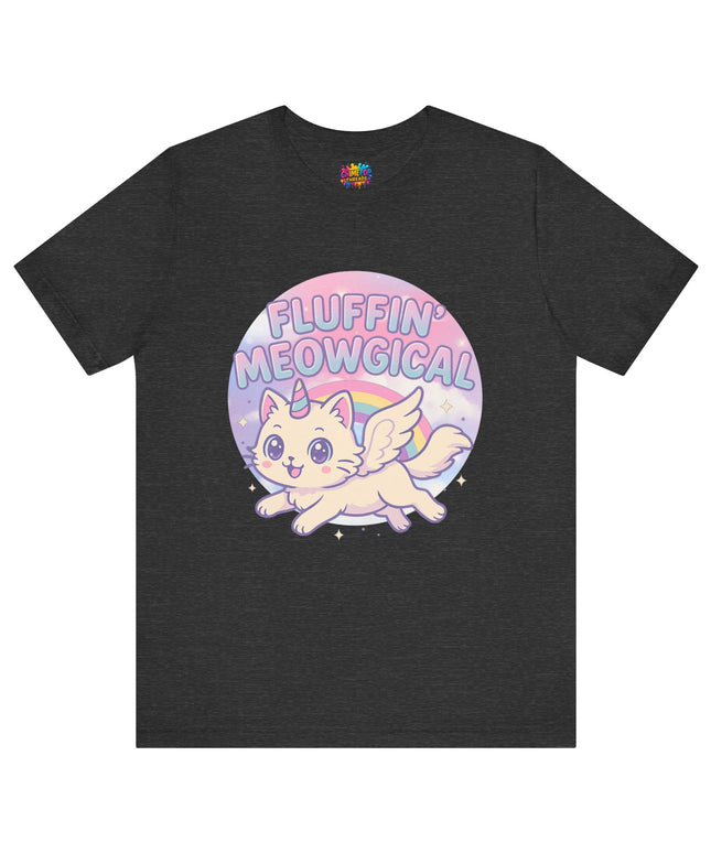 Fluffin Meowgical Goth Princess Cat Unicorn Rainbow Pastel T-Shirt