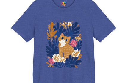Tan Cat Floral Tee