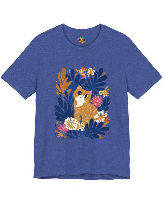 Tan Cat Floral Tee