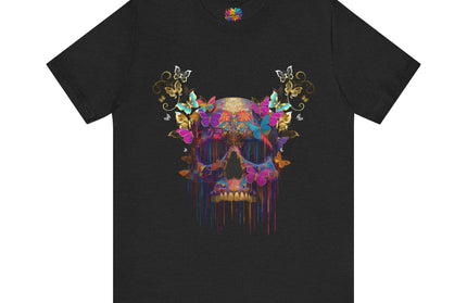 Ornate Skull Golden Butterfly Gothic Luxe Tee