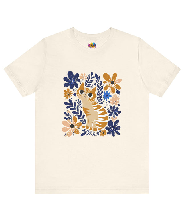 Orange Cat Floral Tee