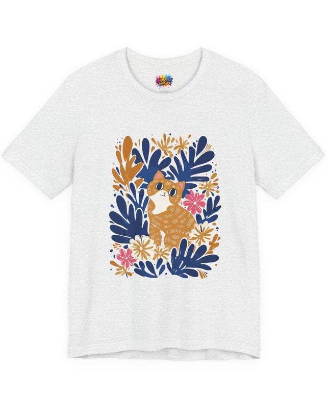 Tan Cat Floral Tee