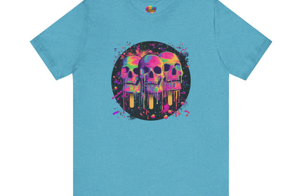 Triple Neon Skull Popsicle Splatter Tee