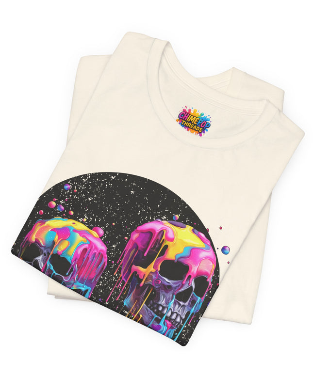 Neon Skull Drip Psychedelic Space Tee