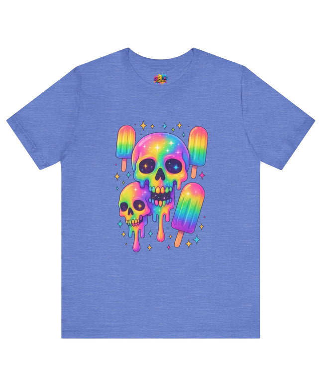 Rainbow Skull Popsicle Glitter Cosmic Goth Tee