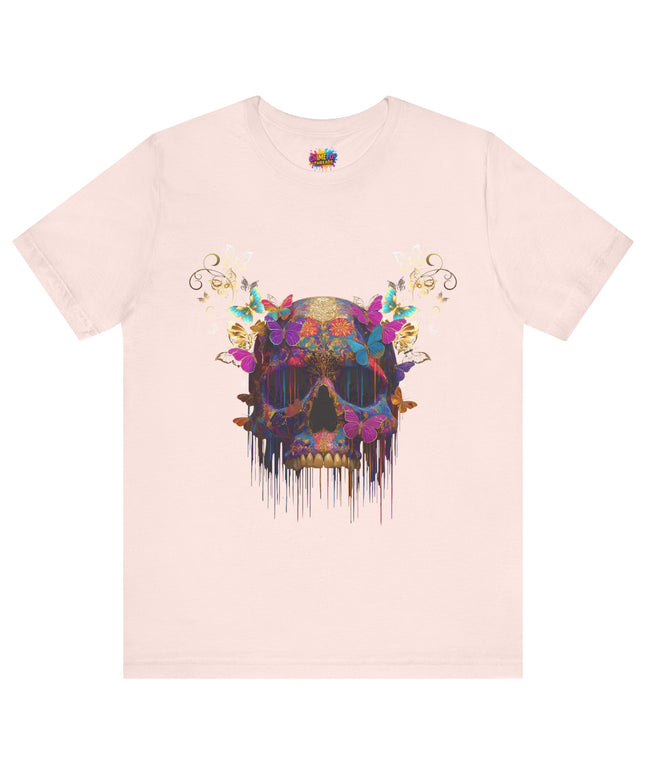 Ornate Skull Golden Butterfly Gothic Luxe Tee