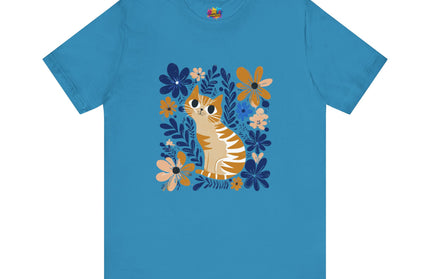 Orange Cat Floral Tee