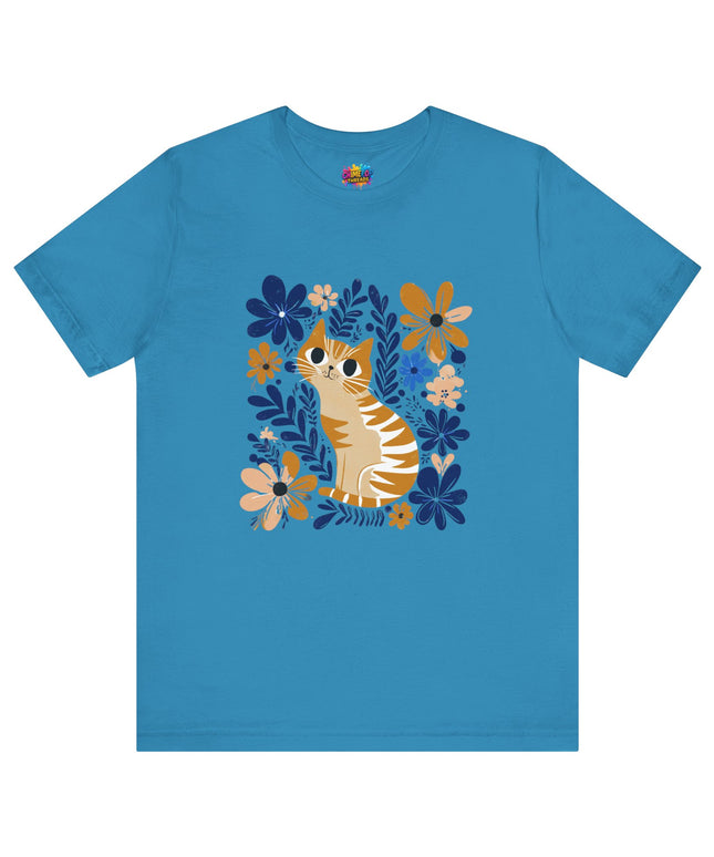 Orange Cat Floral Tee