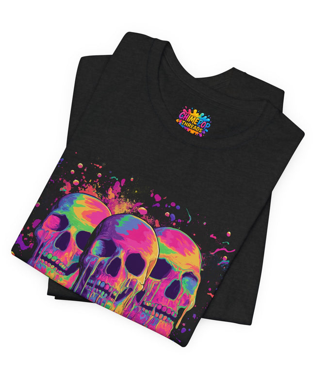 Triple Neon Skull Popsicle Splatter Tee