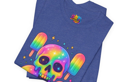 Rainbow Skull Popsicle Glitter Cosmic Goth Tee