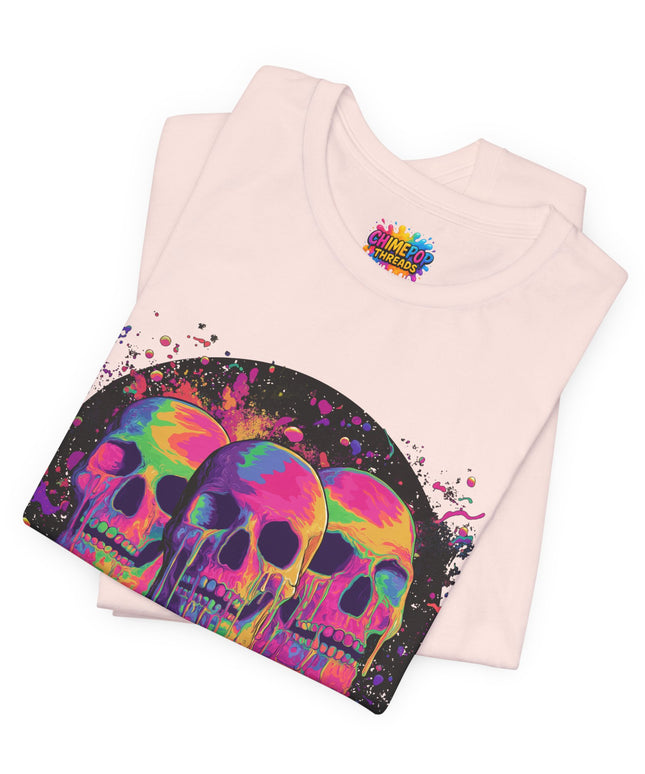 Triple Neon Skull Popsicle Splatter Tee