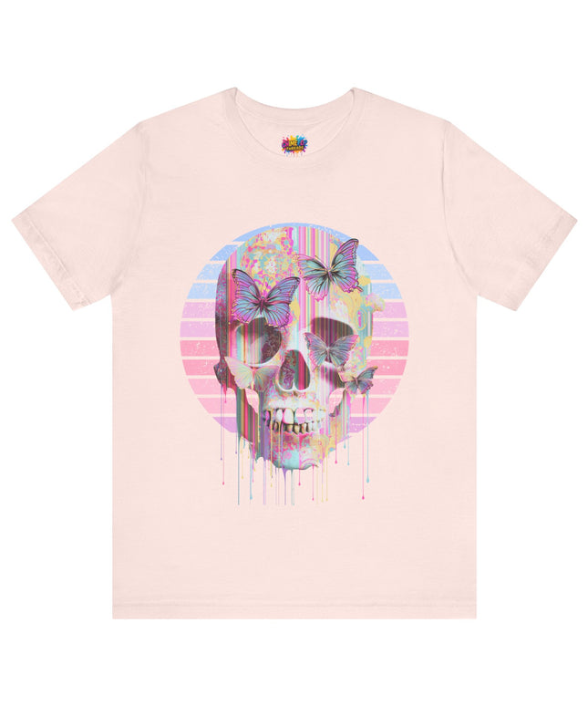 Pastel Skull Butterfly Drip Vaporwave Gothic Tee