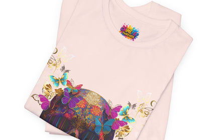 Ornate Skull Golden Butterfly Gothic Luxe Tee