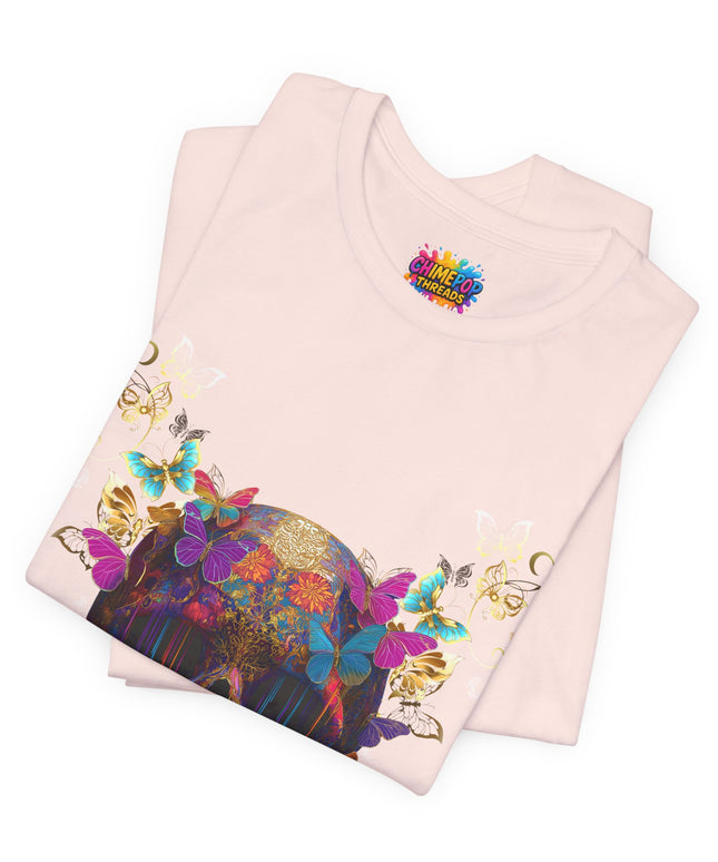 Ornate Skull Golden Butterfly Gothic Luxe Tee