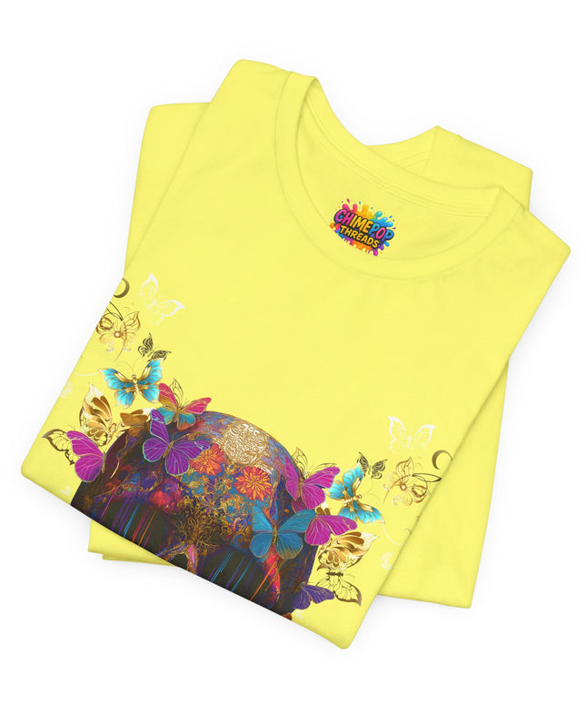Ornate Skull Golden Butterfly Gothic Luxe Tee