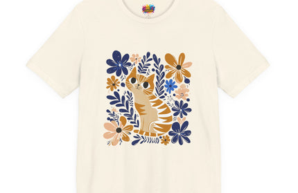 Orange Cat Floral Tee