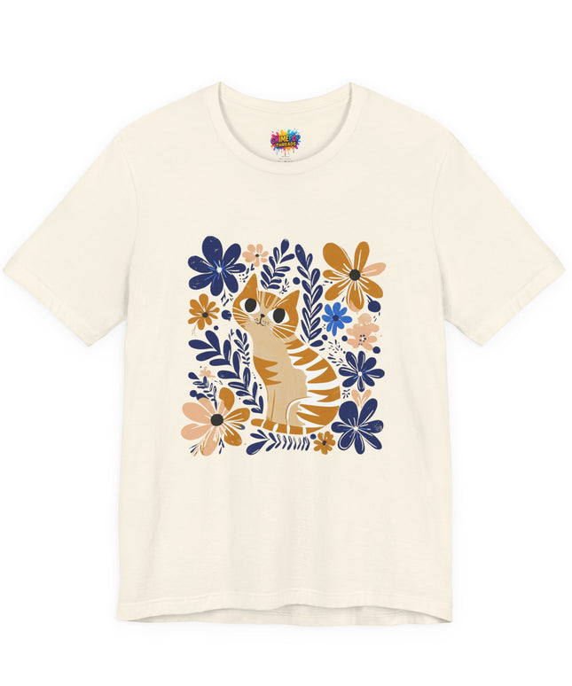 Orange Cat Floral Tee