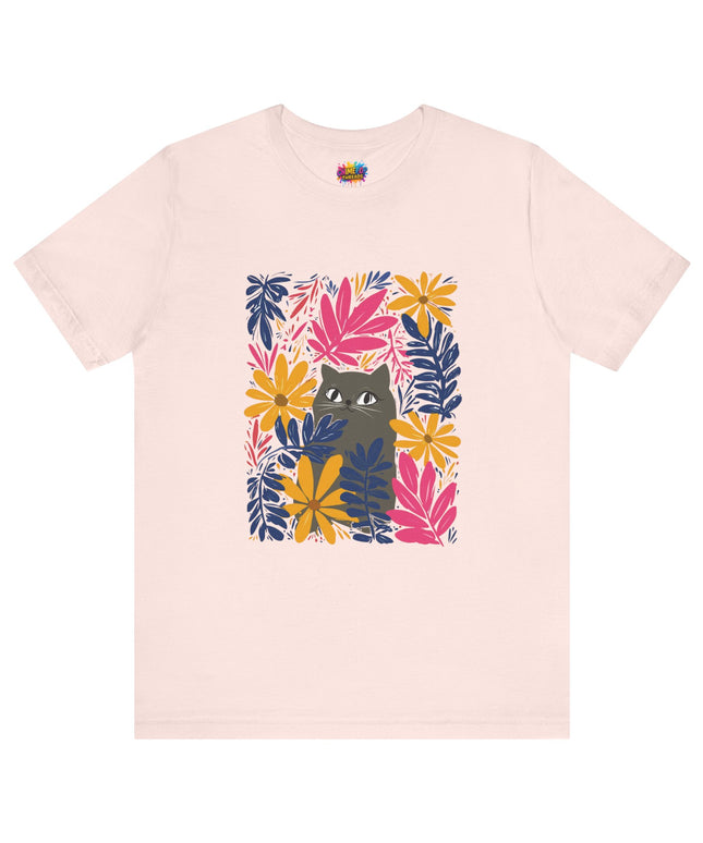 Gray Cat Floral Tee