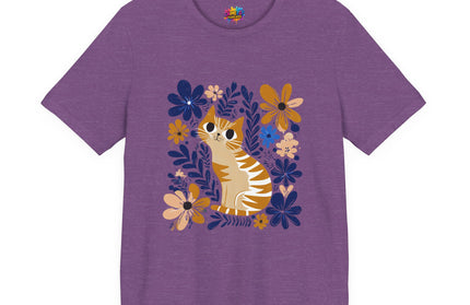 Orange Cat Floral Tee