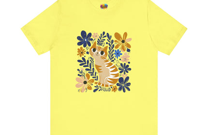 Orange Cat Floral Tee