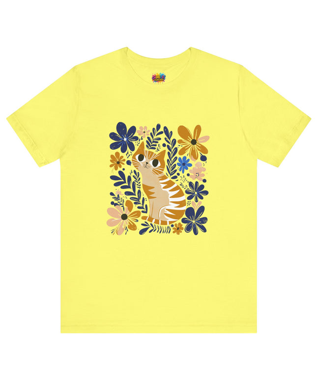 Orange Cat Floral Tee