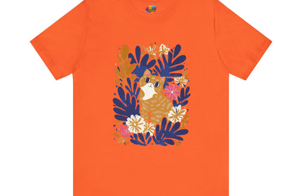Tan Cat Floral Tee