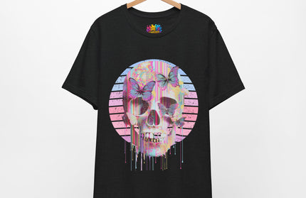 Pastel Skull Butterfly Drip Vaporwave Gothic Tee