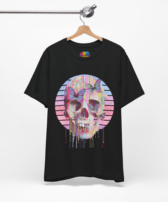 Pastel Skull Butterfly Drip Vaporwave Gothic Tee