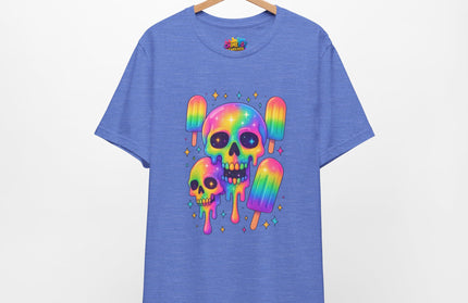 Rainbow Skull Popsicle Glitter Cosmic Goth Tee