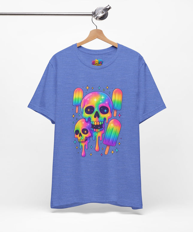 Rainbow Skull Popsicle Glitter Cosmic Goth Tee