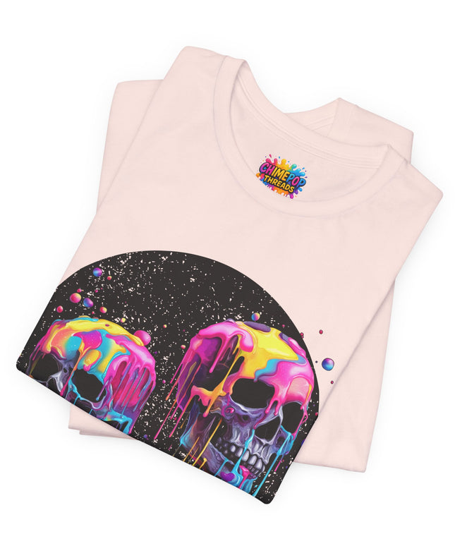 Neon Skull Drip Psychedelic Space Tee
