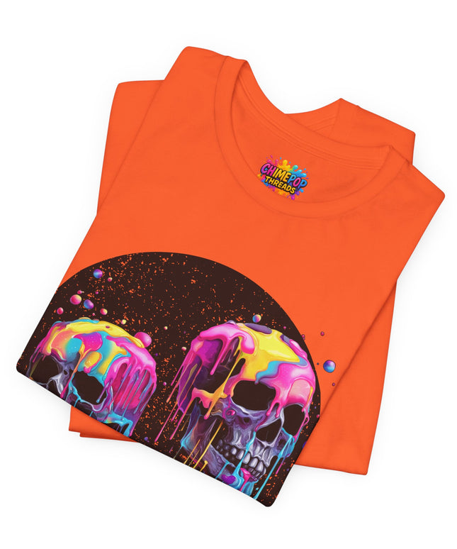 Neon Skull Drip Psychedelic Space Tee