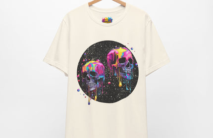 Neon Skull Drip Psychedelic Space Tee