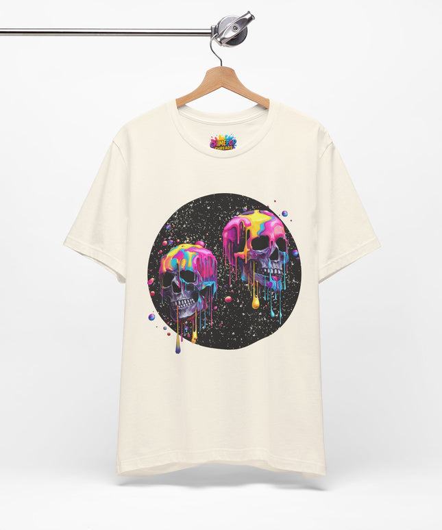 Neon Skull Drip Psychedelic Space Tee