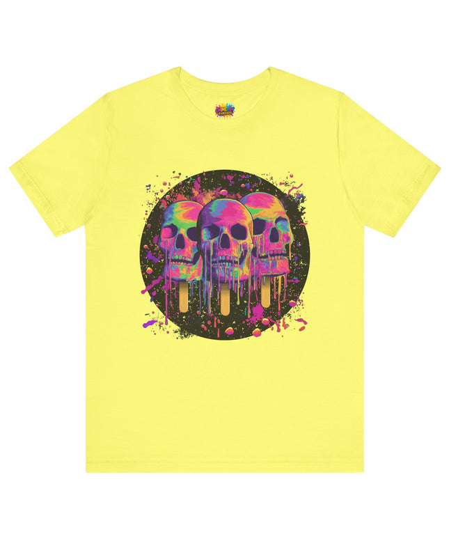 Triple Neon Skull Popsicle Splatter Tee