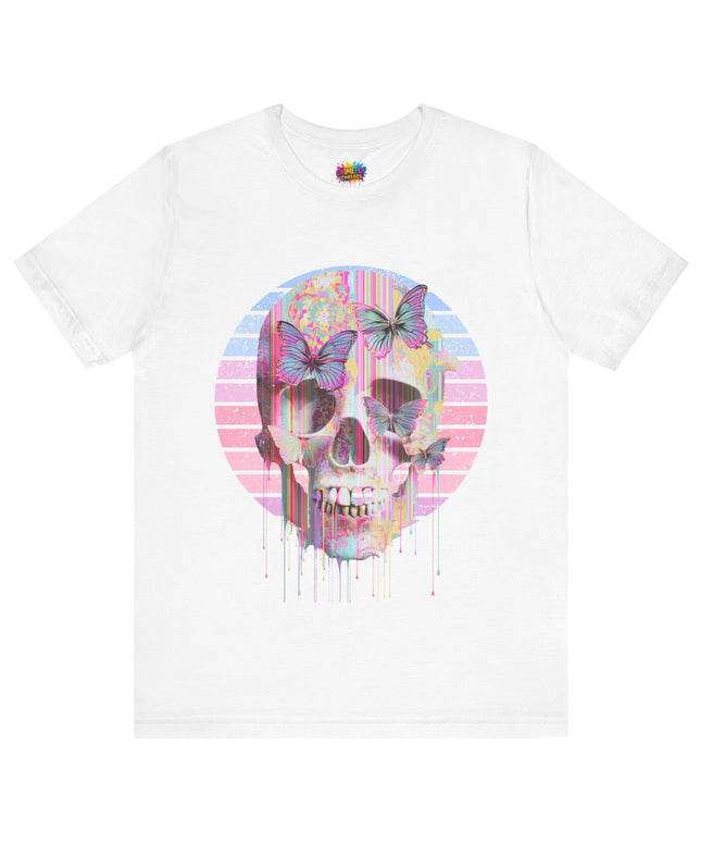 Pastel Skull Butterfly Drip Vaporwave Gothic Tee