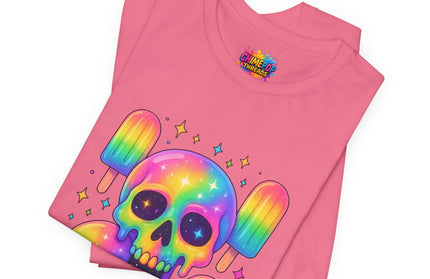 Rainbow Skull Popsicle Glitter Cosmic Goth Tee