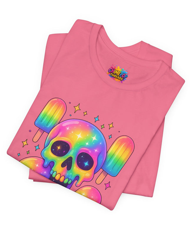 Rainbow Skull Popsicle Glitter Cosmic Goth Tee
