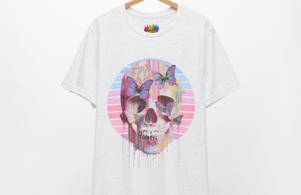 Pastel Skull Butterfly Drip Vaporwave Gothic Tee